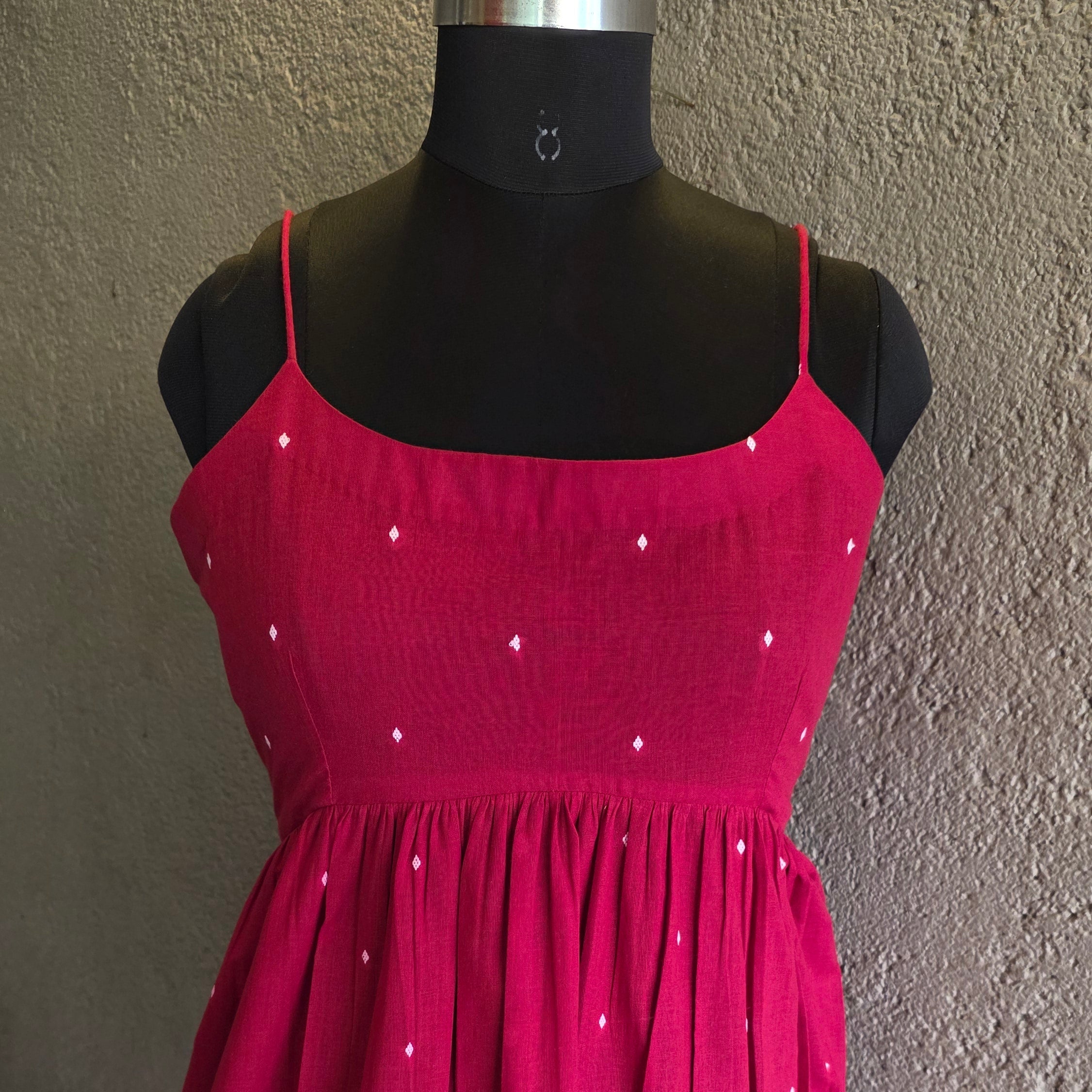 Women's Pink Short dress, Noodle strap