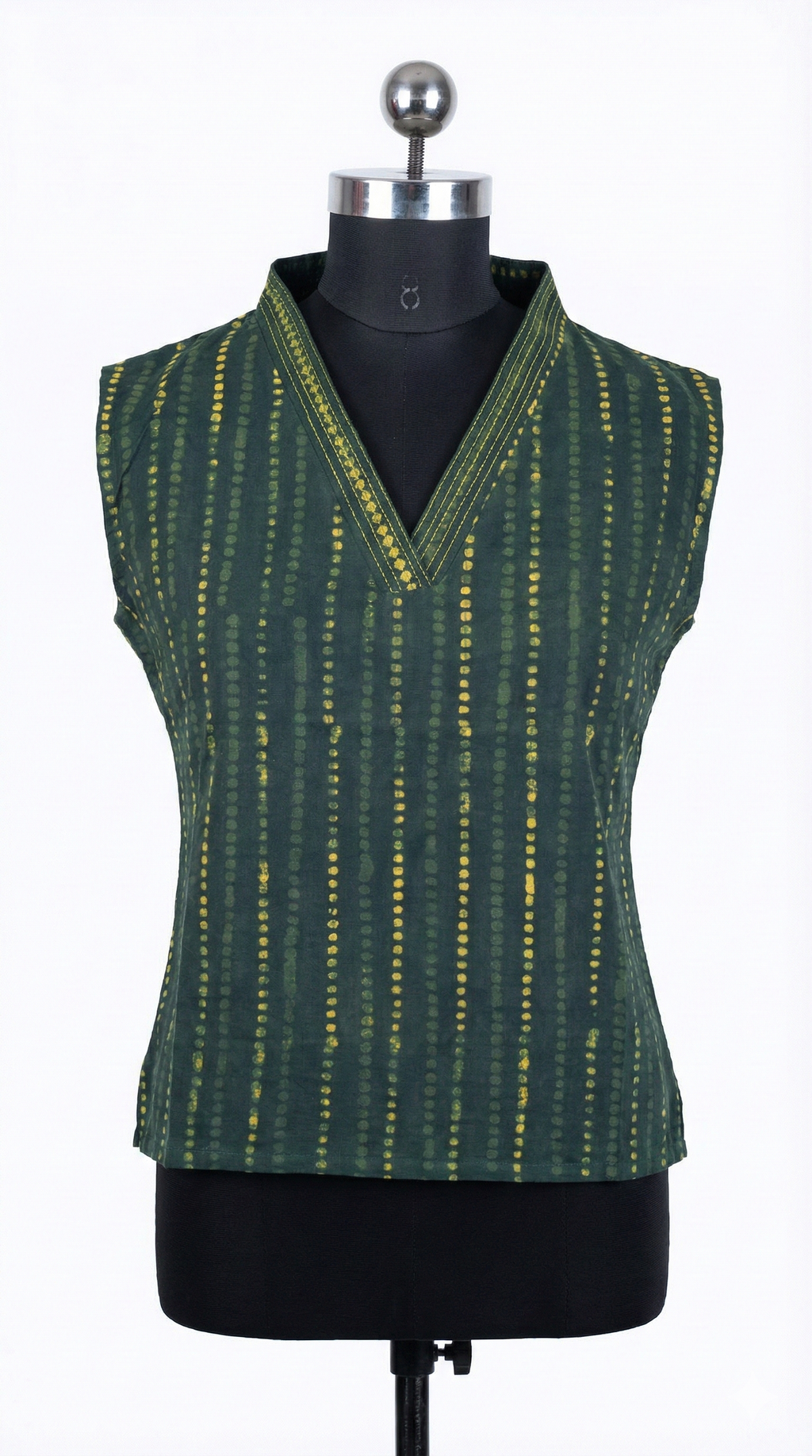 Women's Sleeveless Striped Top Green