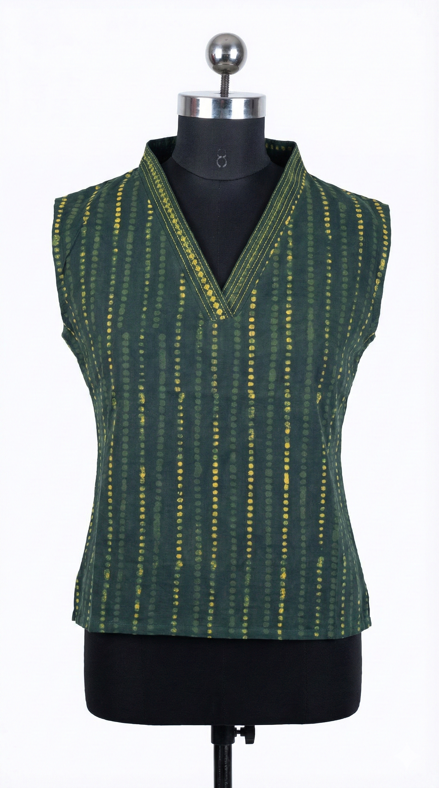 Women's Sleeveless Striped Top Green