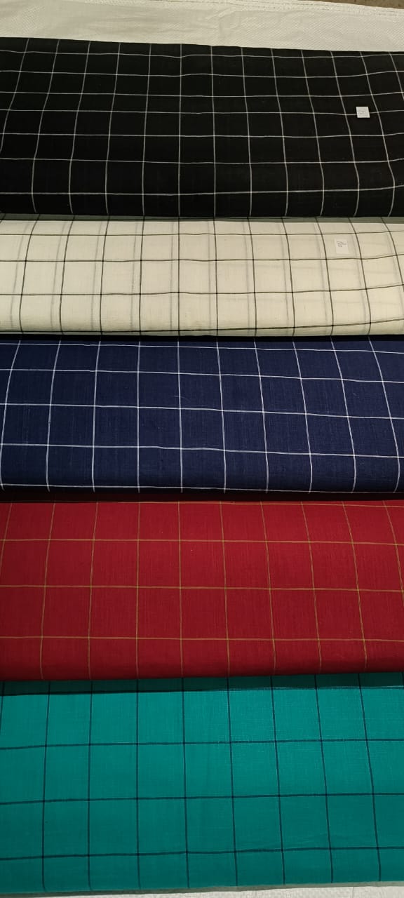 Pure Cotton Check Printed fabric