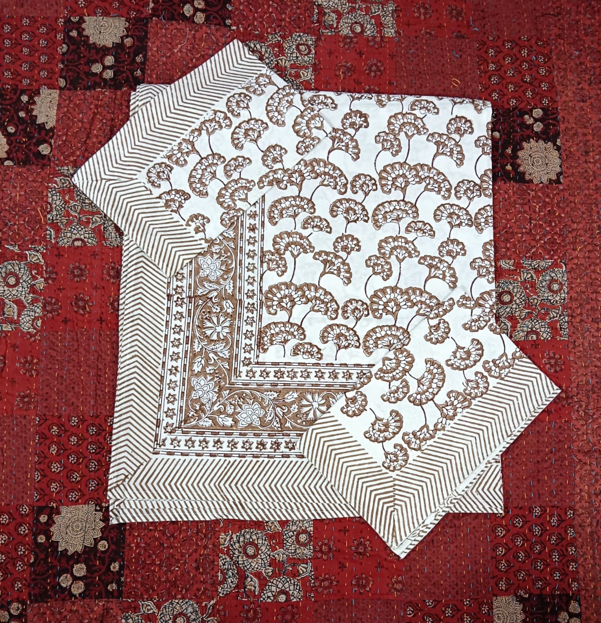 HANDBLOCK PRINTED COTTON BEDSHEET COLLECTION(90X108) - Print 13