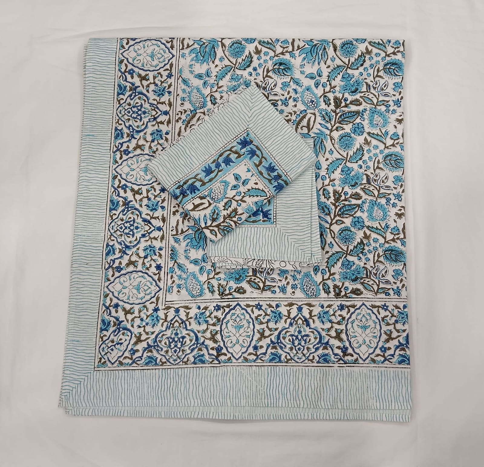 HANDBLOCK PRINTED COTTON BEDSHEET COLLECTION(90X108) - Print 10