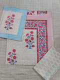 HANDBLOCK PRINTED COTTON BEDSHEET COLLECTION(90X108) - Print 5