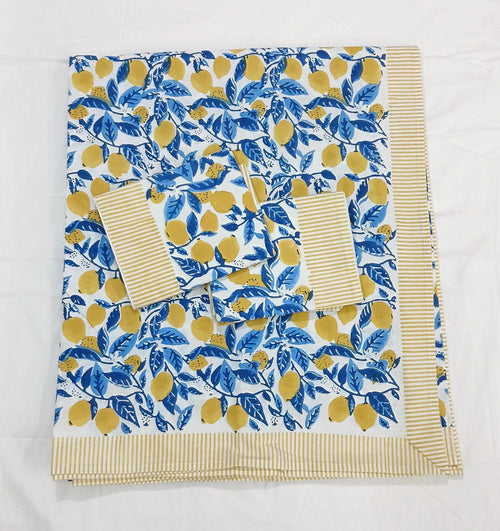 HANDBLOCK PRINTED COTTON BEDSHEET COLLECTION(90X108) - Print 19
