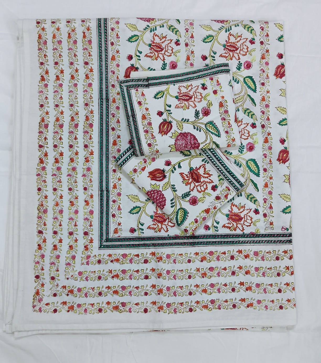 HANDBLOCK PRINTED COTTON BEDSHEET COLLECTION(90X108) - Print 6