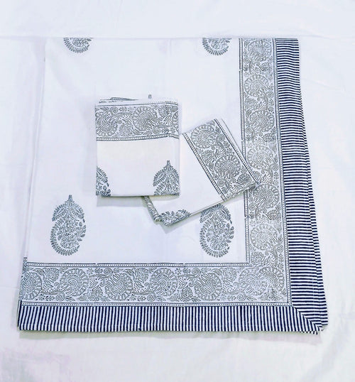 HANDBLOCK PRINTED COTTON BEDSHEET COLLECTION(90X108) - Print 22