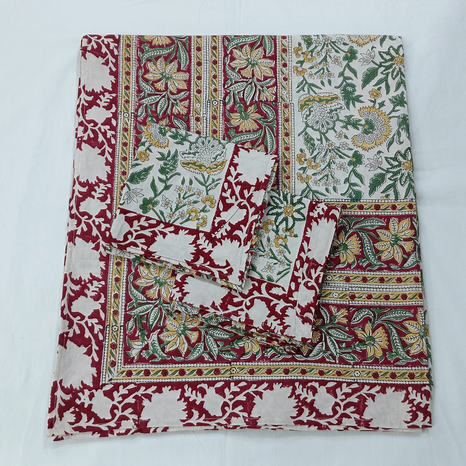 HANDBLOCK PRINTED COTTON BEDSHEET COLLECTION(90X108) - Print 3