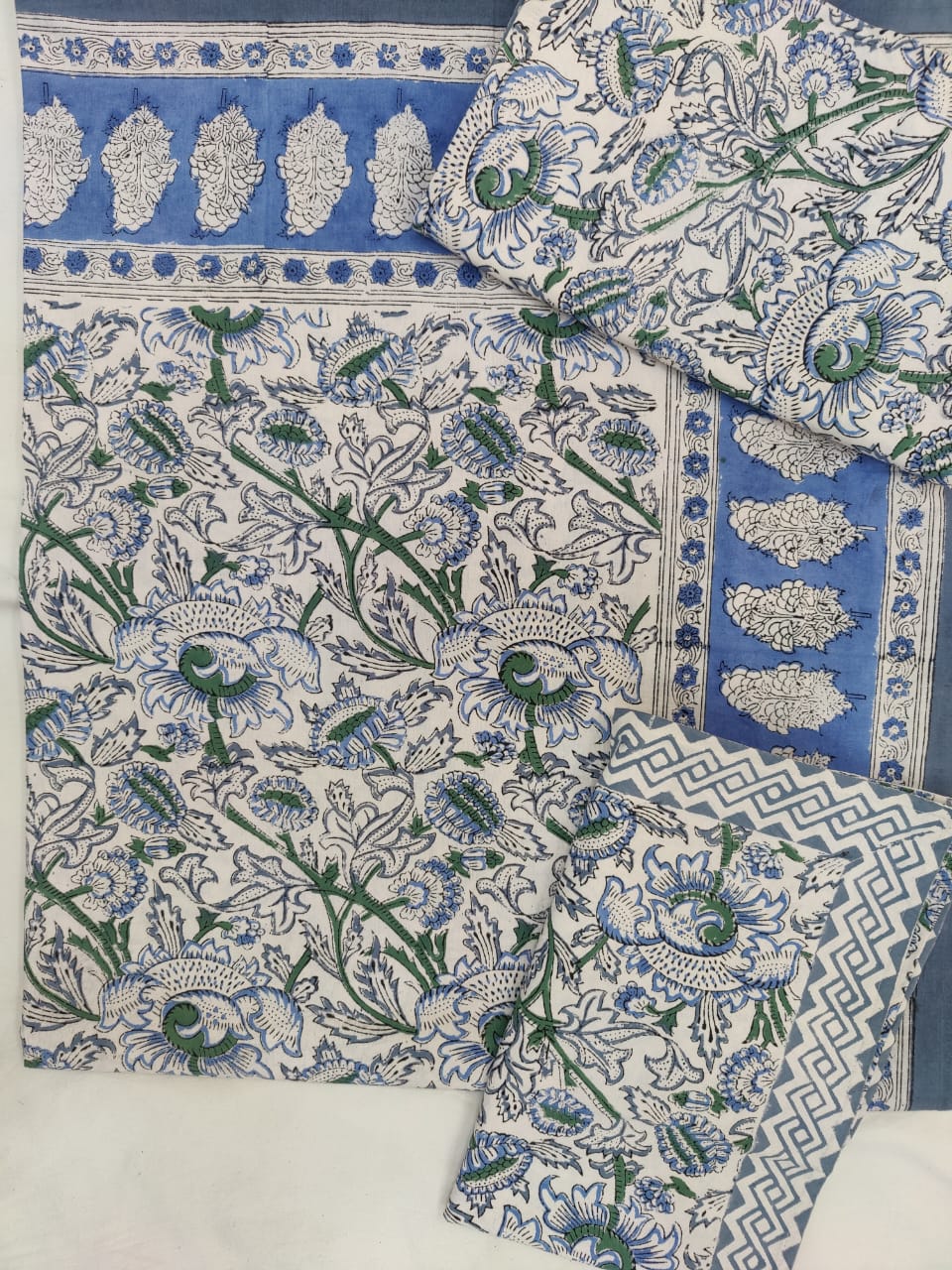 HANDBLOCK PRINTED COTTON BEDSHEET COLLECTION(90X108) - Print 9