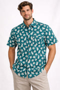 Mens Half sleeve Shirt Teal