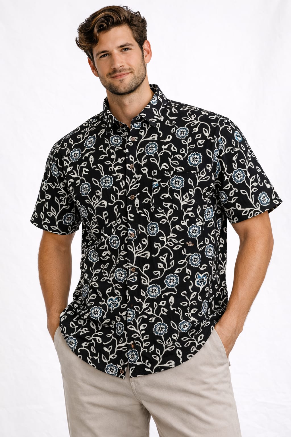 Mens Half sleeve Shirt Black