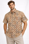 Mens Half sleeve Shirt Cream 2