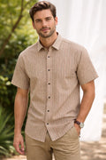 Mens Half sleeve Shirt Cream
