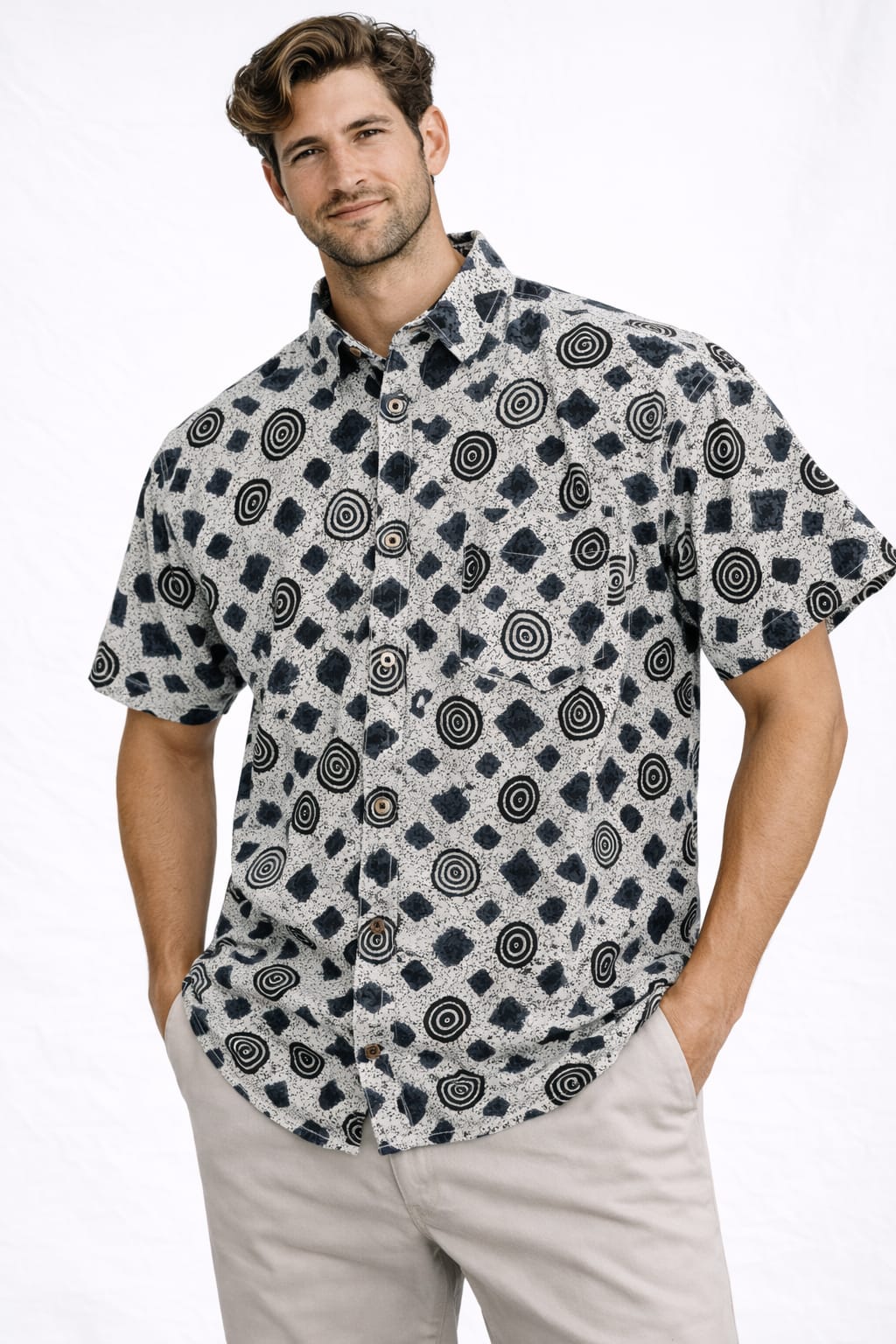 Mens Half sleeve Shirt Grey